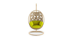 Noemi Single Seater Hanging Swing With Stand For Balcony , Garden Swing (Honey)