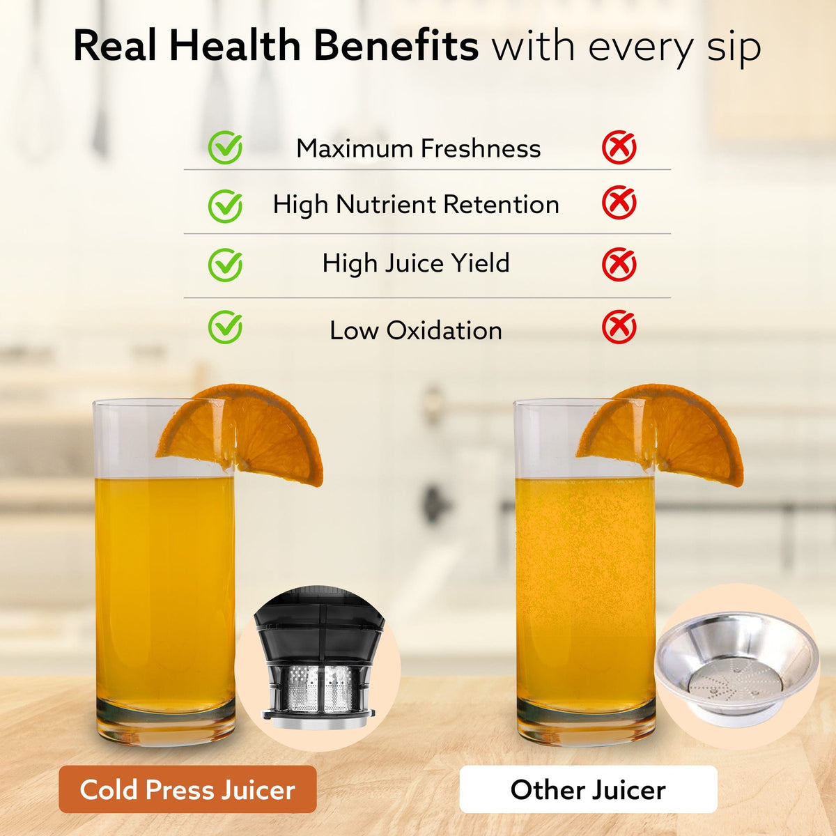 AGARO Regal Cold Press Slow Juicer, 250 Watt DC Motor, Easy Assembly & Cleaning, Auto Reverse, Advanced Safety Lock, Fru