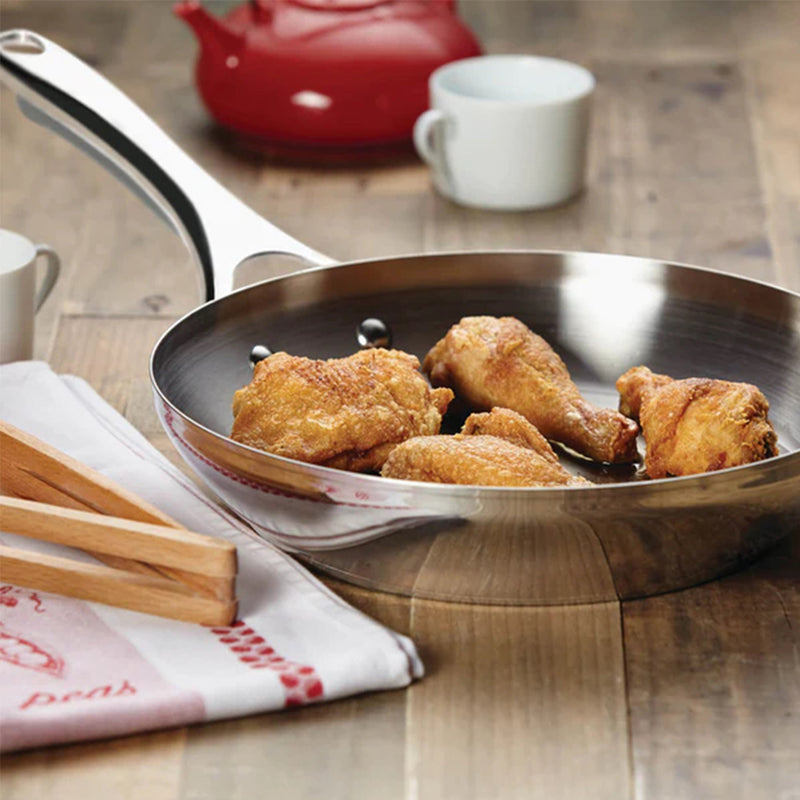 Meyer Select Stainless Steel Frypan and Wok with Lid 3-Piece Cookware Set