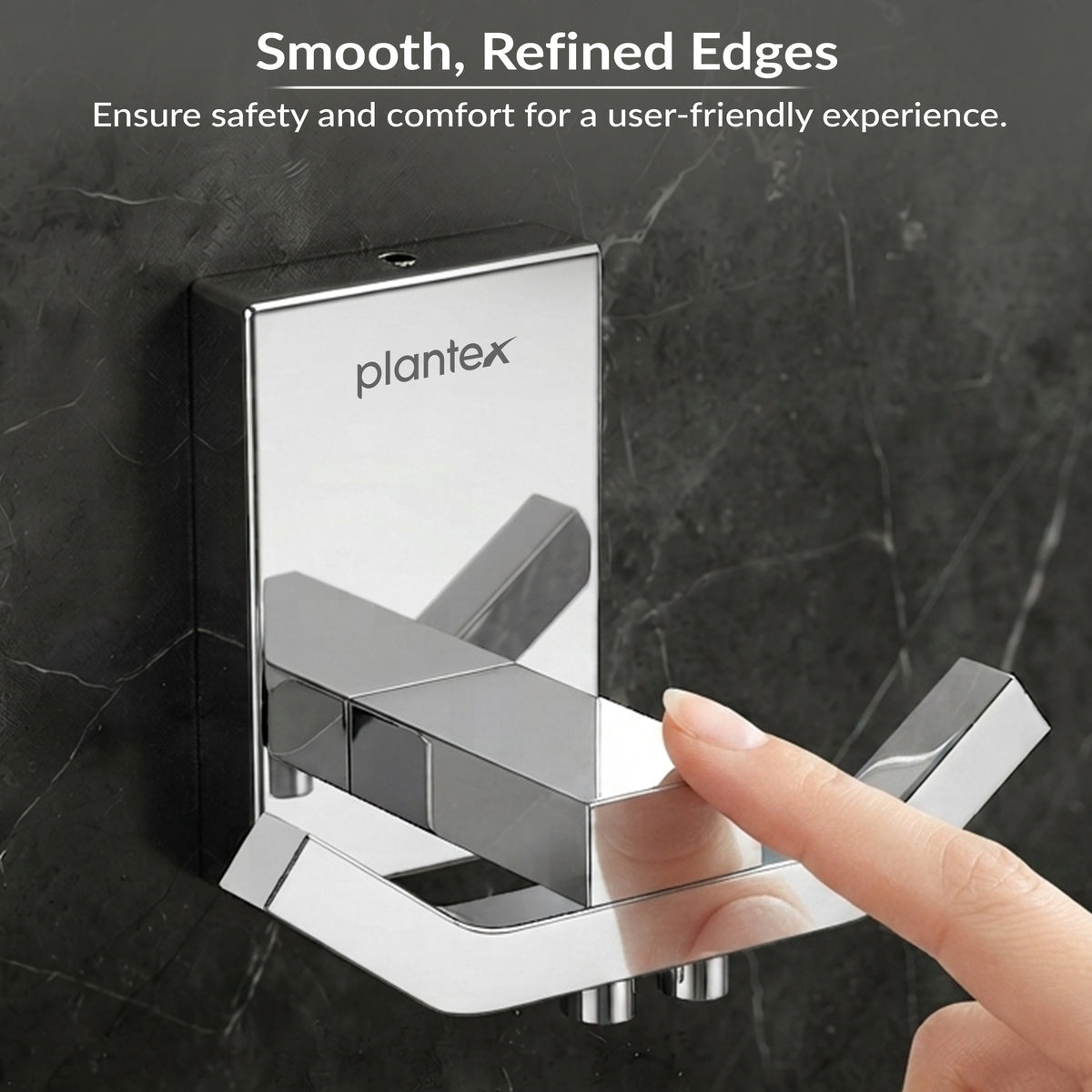 Plantex 304 Grade Stainless Steel Robe Hook/Towel Hanger/Cloth Hanger for Bathroom/Bathroom Accessories - Crystal (1405-Chrome)-3