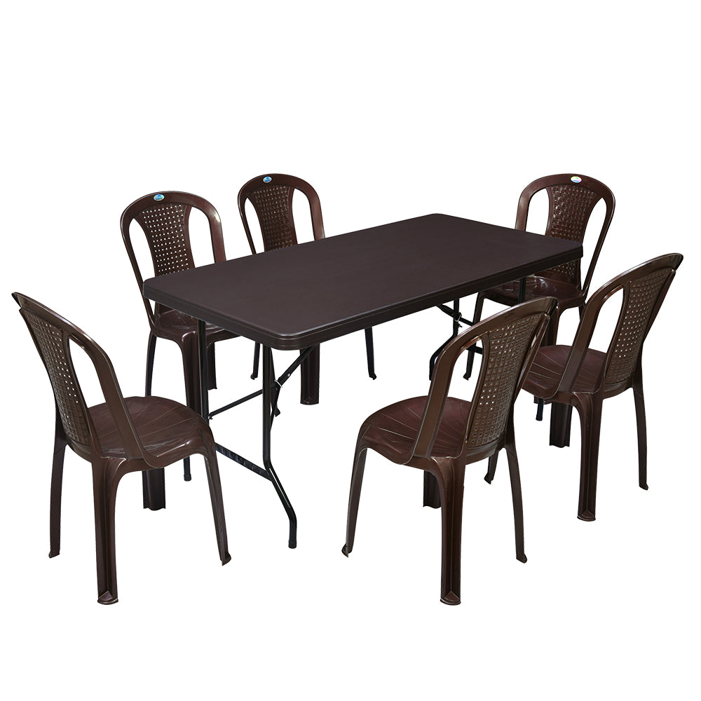 Nilkamal Celebration 1 + 6 Chair Plastic Dining Set