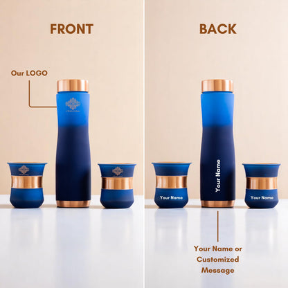 Personalized Copper Ombre Bottle & Glass Gift Set – Silk Finish