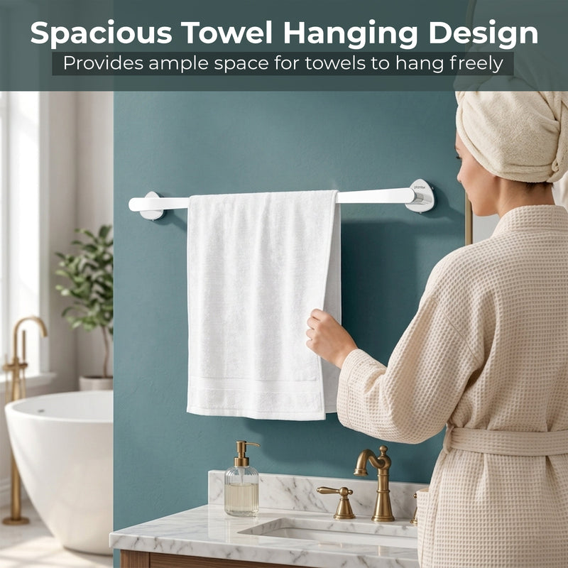 Plantex J4 Stainless Steel Towel Holder in Bathroom/Cloth Hanger for Bathroom/24 Inch Single Towel Rod/Bathroom Accessories (Chrome Finish) Angel-6