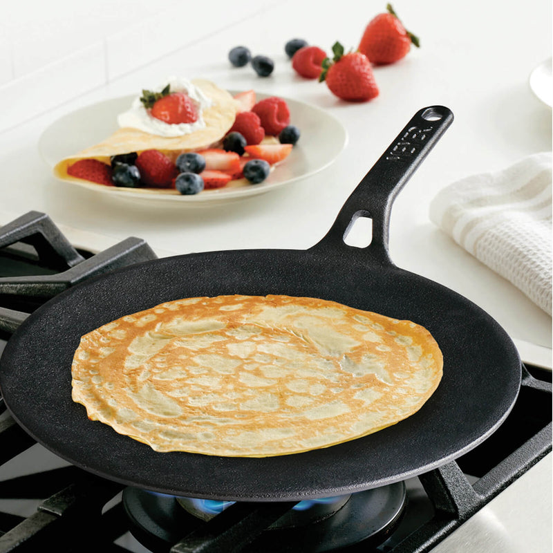 Meyer Pre Seasoned Cast Iron 2pcs Set (24cm Frypan/Skillet + 26cm Curved Roti Tawa)