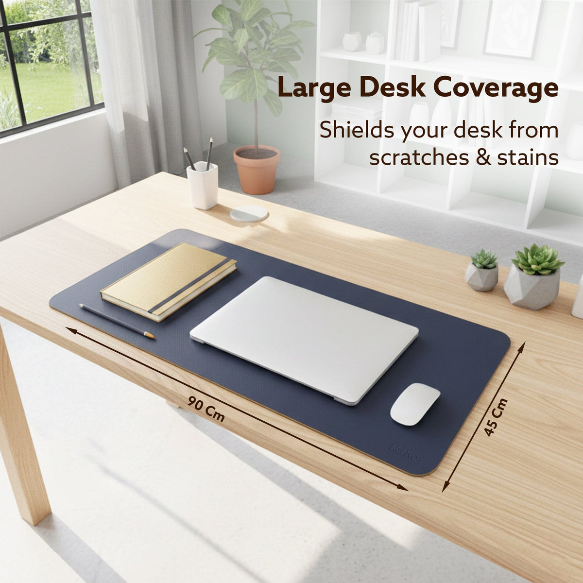 AGARO Premium Reversible Desk Mat (90x45 cm), Dual-Tone Vegan Leather Deskpad-7
