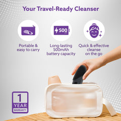 AGARO CM2407 Facial Cleansing Massager with Sonic Vibration Technique, 5 Cleaning Modes, Waterproof, Soft Silicone Brist