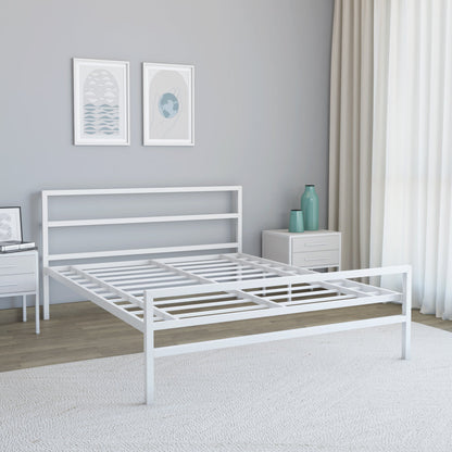 Nilkamal Striker Metal Queen Bed (White)