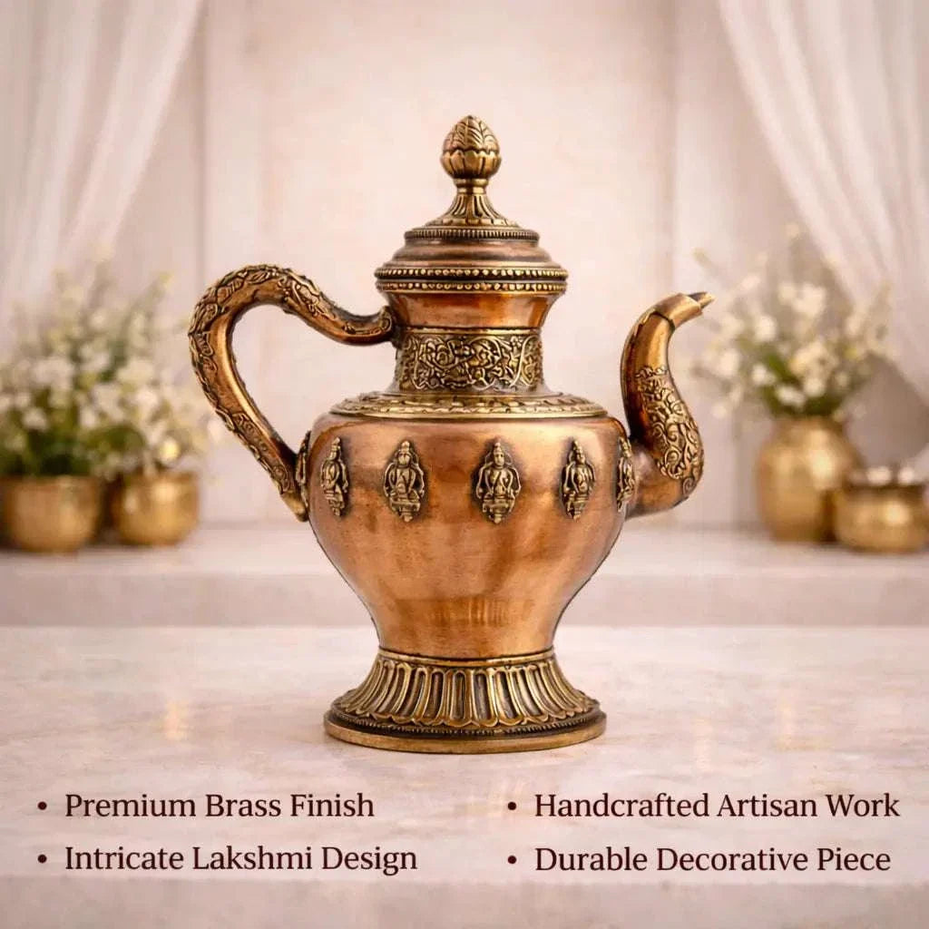 Copper Traditional Ashtalakshmi Kettle Pot (14.5 Inch)