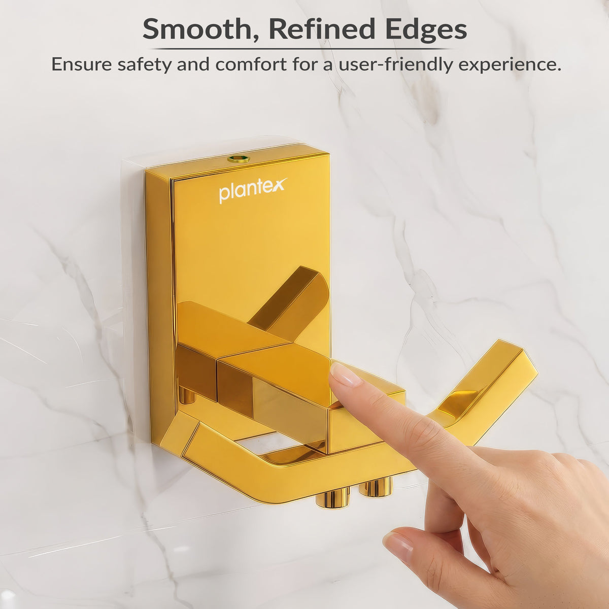 Plantex 304 Grade Stainless Steel Robe Hook/Cloth Towel Hanger/Door Hanger Hook/Bathroom Accessories - Pack of 1 (Crystal, PVD Gold)-3