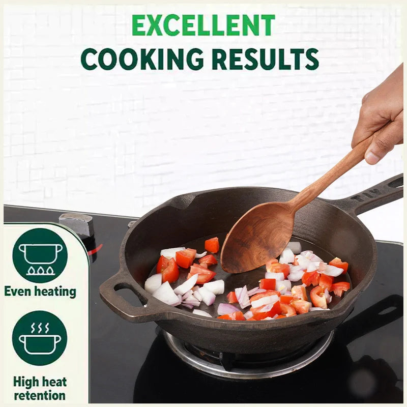 Super Smooth Cast Iron Fry Pan, Glass Lid, 100% Pure, Toxin-free, Pre-seasoned, Induction, Non-stick, 20.3/25.4cm, 1.3/1.7L, 2.3/2.4kg