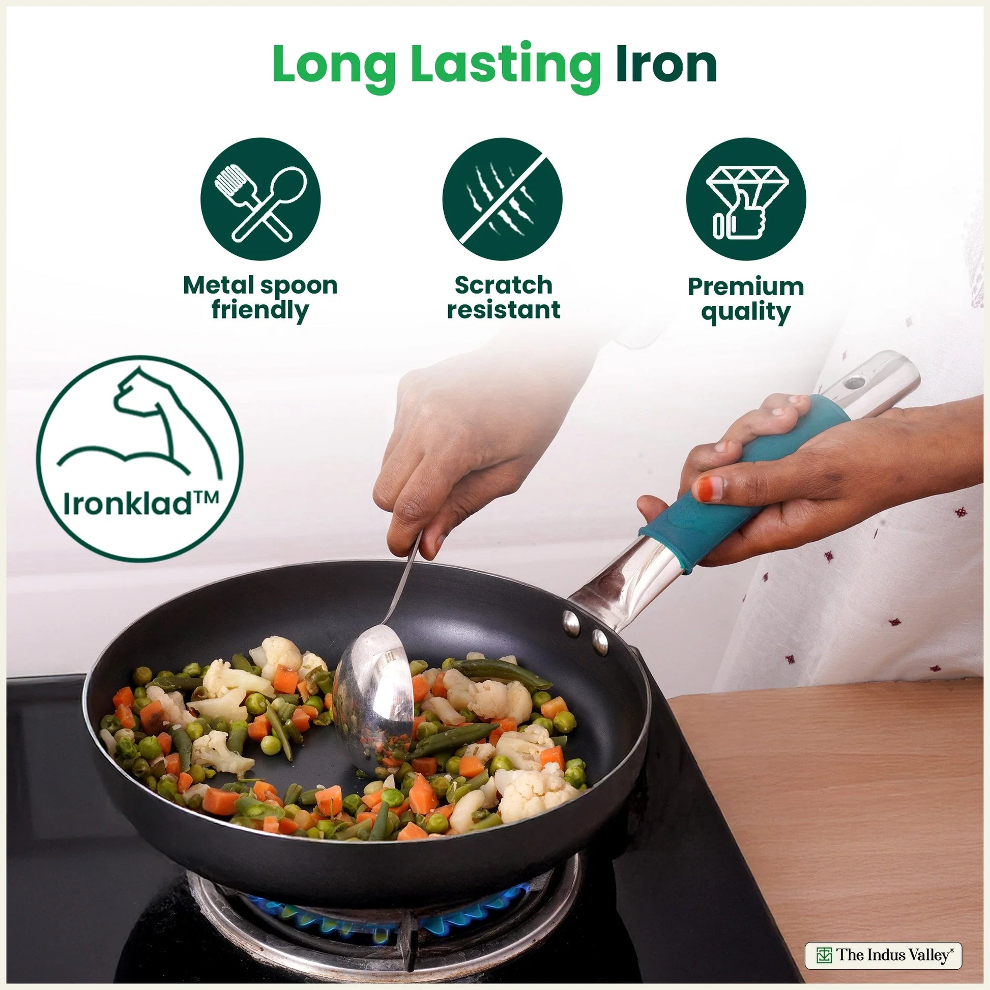 100% Pure Sheet Iron Cookware Set – Tawa, Fry Pan, Kadai with Silicone Handle, Pre-Seasoned, Induction & Gas Compatible + Free ₹400 Tadka Pan