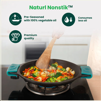 CASTrong Cast Iron Fish Fry pan, Pre-seasoned, Naturally Nonstick, 100% Pure, Toxin-free fry pan 9.8 In/25 cm/1.9 kg