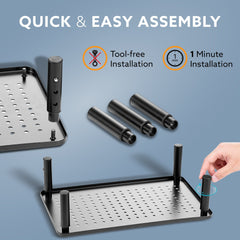AGARO Monitor Stand for Desk, Laptop Stand & PC Riser, 3-Level Height Adjustable, Compatible with 24”, 27”, 29” & 32” Mo