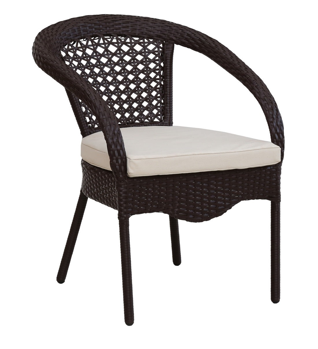 Moonpie Outdoor Patio Seating Set 4 Chairs and 1 Table Set (Dark Brown)