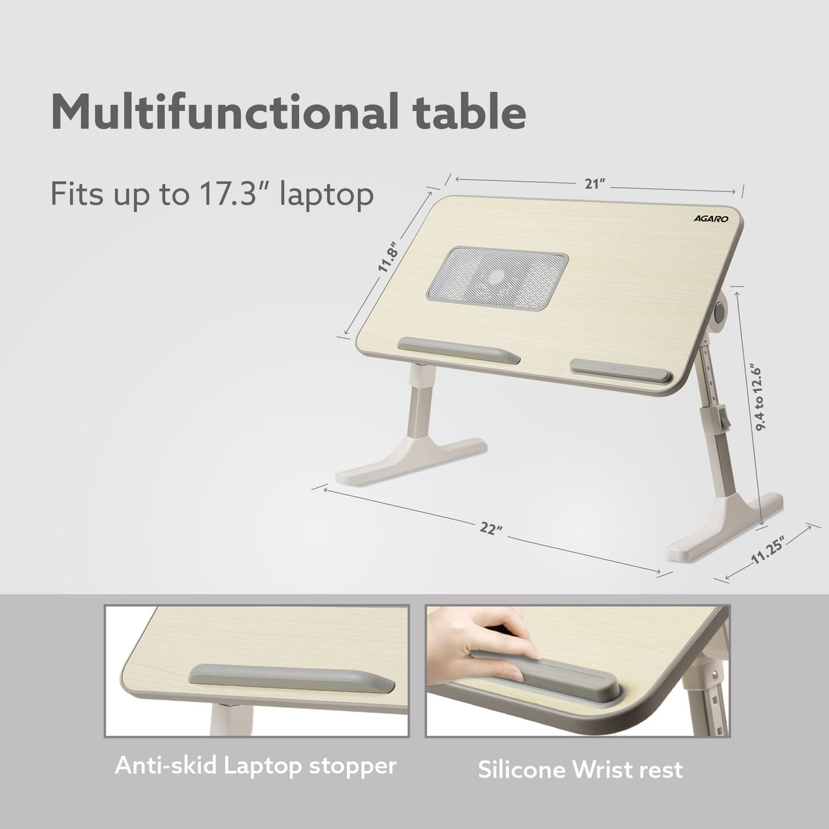 AGARO Laptop Table with 1800 RPM USB Cooling Fans-7