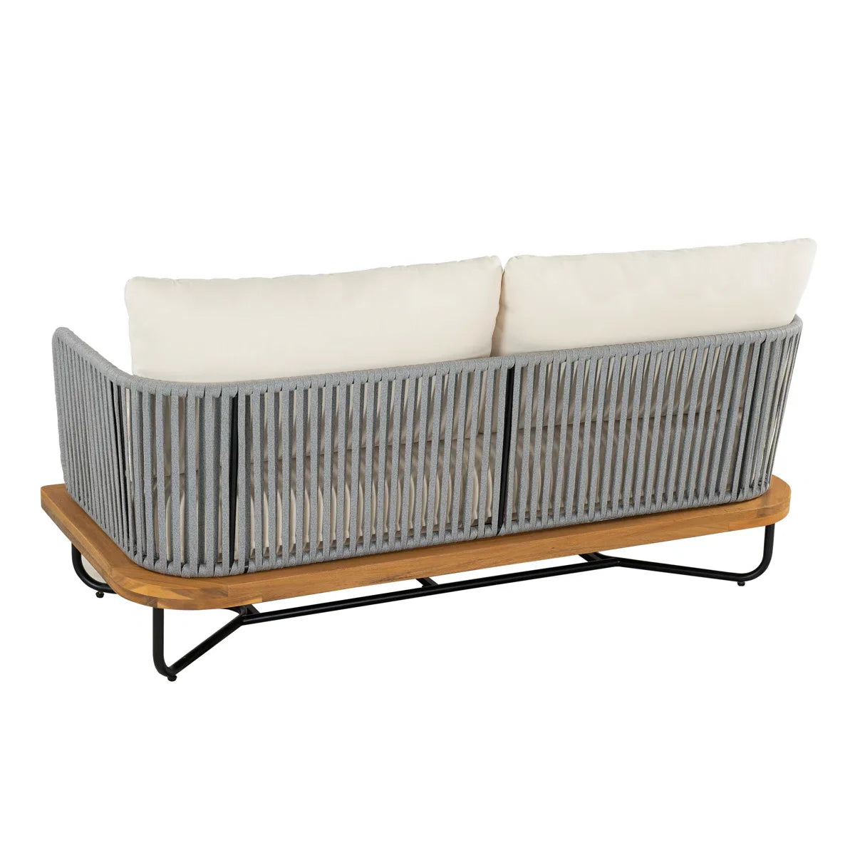 Logema Outdoor Garden Balcony Sofa Set 2 Seater,4 Single Seater With 1 Table Set, Braid & Rope (Grey + Beige)