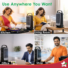 Wonderchef Tornado Portable Fan, For Home and Office Tabletop, 3 Speed Settings, 2kg Mini Portable Fan, Low Power Consum