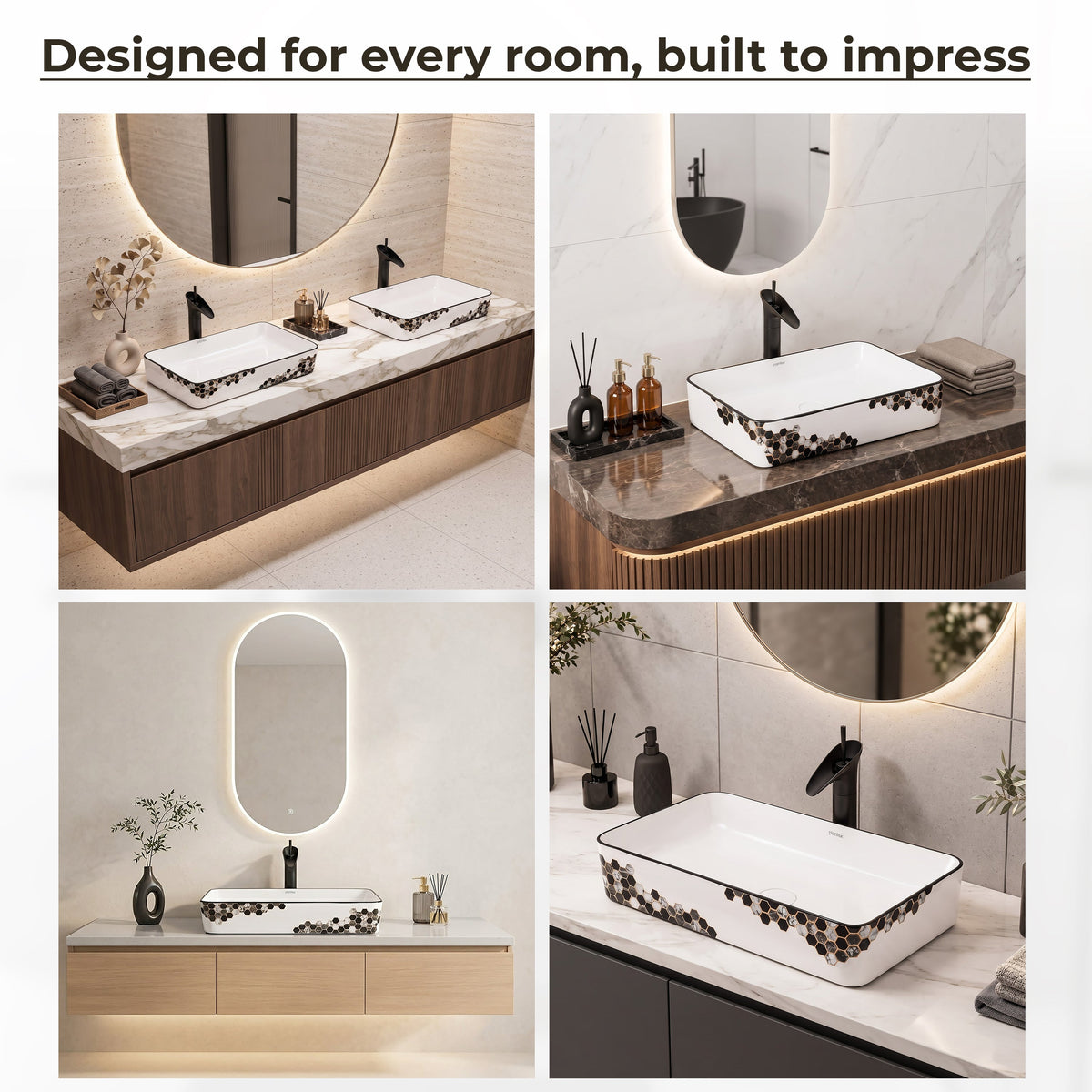 Plantex Ceramic Basin For Bathroom/Table Top Basin/Counter Top Basin For Restaurant/Hotel (24 X 14 X 11 Inch), Silver-6