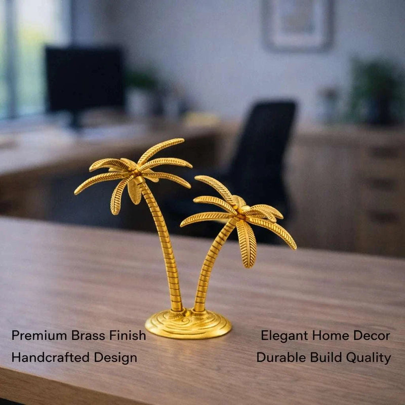 Brass Coconut Tree Decorative Showpiece