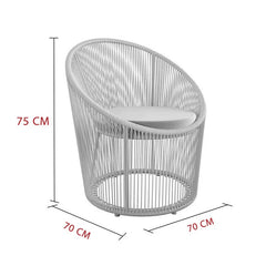 Nibo Outdoor Patio Seating Single Chair (White)