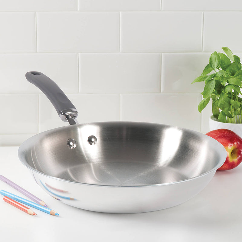 Meyer Trivantage Stainless Steel Triply Cookware 3pcs Set (26cm Frypan + Kadai/Wok with Interchangeable Glass Lid)