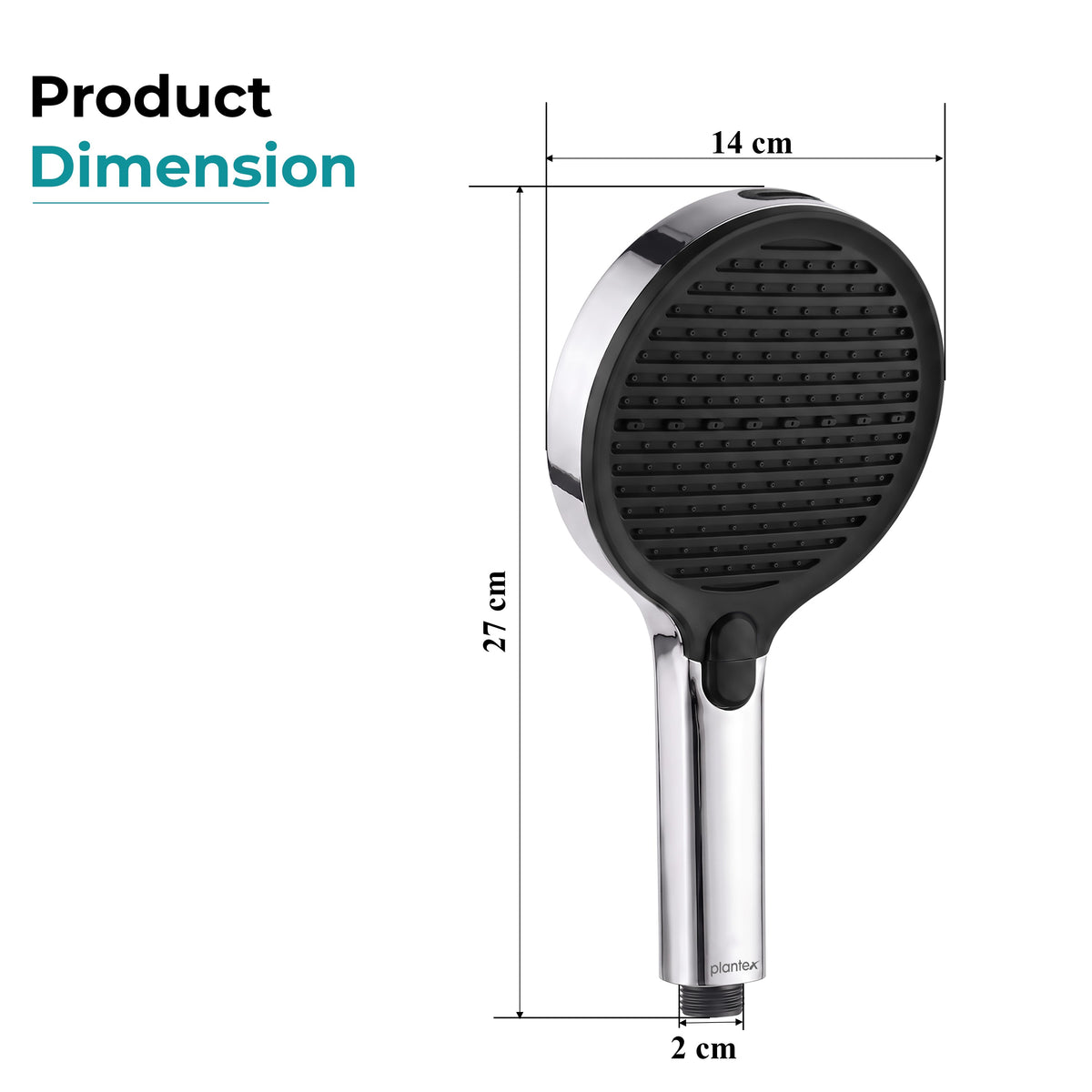 Plantex ABS Hand Shower for Bathroom/3 Mode Multifunctional Shower/Rectangle Hand Shower Without Hose Pipe for Home/Hotel - (Chrome, H-XM95)-2