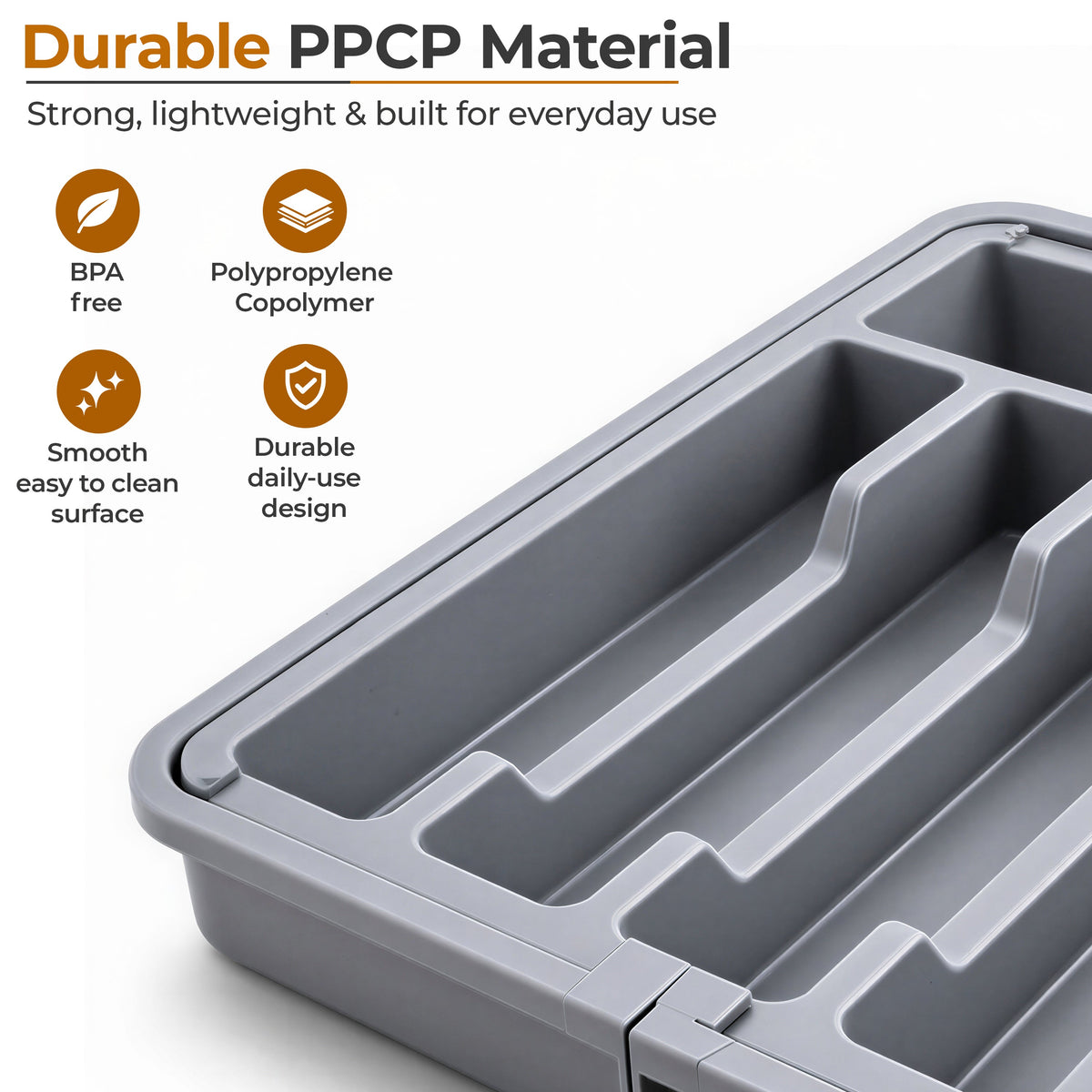 Plantex Expendable Cutlery Tray/Cutlery Organizer for Kitchen Drawer-5