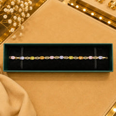 Geometric Tennis Bracelet for Women | Split Leaf & Oval CZ Design