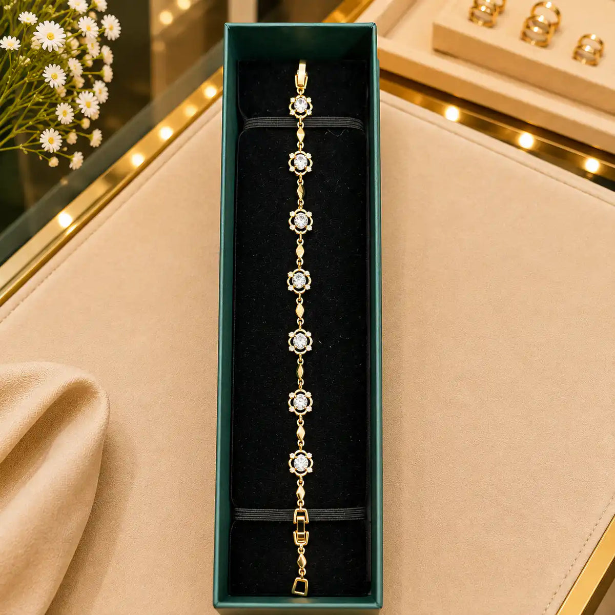 White CZ Tennis Bracelet for Women | Heart, Pear & Round Cut Stones