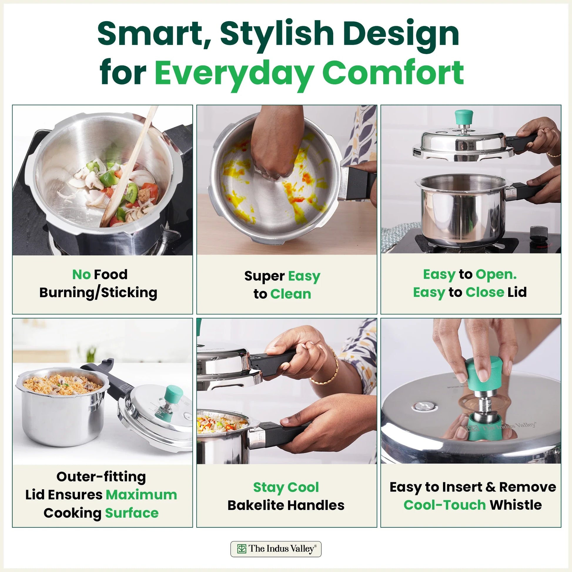 RapidCuk Tri-ply Stainless Steel Pressure Cooker, Premium Quality, 3 Layer Thick Body, Heavy Bottom, 100% Safe, ISI Certified, 5 Yr Warranty, Induction & Gas, 2/3/5L