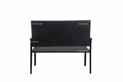 Franco Wicker 2 Seater Garden Bench for Outdoor Park - (Black)