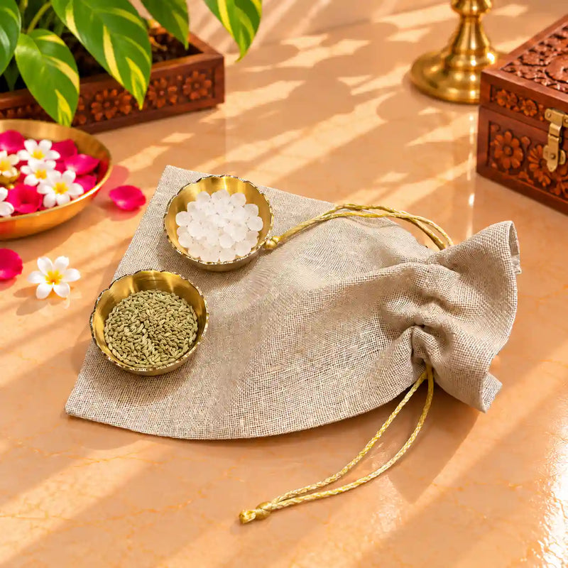 Brass Pooja Potli Gift Hamper: Bulk Corporate Gifting