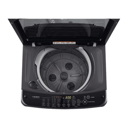 LG 8 kg 5 Star Inverter Fully Automatic Top Load Washing Machine (T80AJMB1Z.ABMQEIL, Stainless Steel Tub, Middle Black)