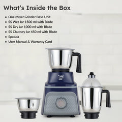 Prestige Prism Plus 1000W Mixer Grinder with 3 Stainless Steel Jars – 1.5L Wet Jar, 1.0L Dry Jar, 450ml Chutney Jar | 4-Speed Heavy Duty Motor, Prestige 1.5L PMC 3.0 Plus Multi Kettle / Multi Cooker