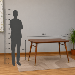 Ashton Solid Wood Rattan Cane Dining Table 4 Seater 