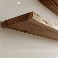 Handcrafted Live Edge Solid Wood Floating Wall Shelves – Set of 3 | Natural Rustic Finish