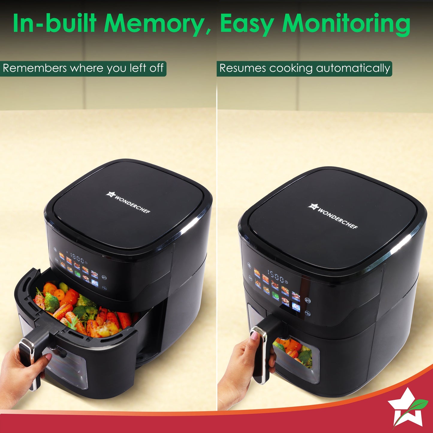 Evita Digital Air Fryer, 1600W, 6.5 L, Rapid Hot Air Technology, 10 Pre-set Menus, Non-stick Basket, In-built Memory, Customised Time & Temperature Control, Fry, Bake, Grill, 2-Yr Warranty