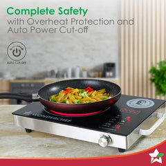 Wonderchef Easy Cook Infrared Cooktop | 2200W | LED Digital Panel | Smart Touch Buttons | 2 Year Warranty