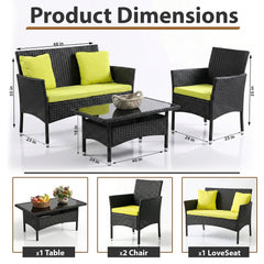 Hamper Outdoor Sofa Set 2 Seater , 2 Single seater and 1 Center Table Set (Black)