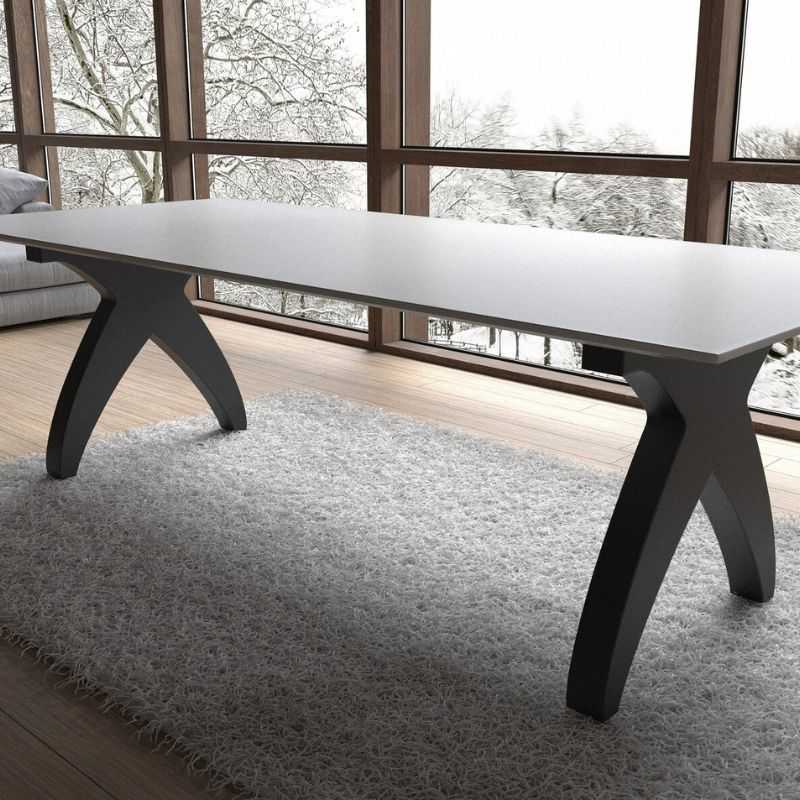 Modern X-Frame Steel Table Base – Black Powder-Coated Metal Legs for Dining or Custom Tables | Sleek Industrial Table Stand