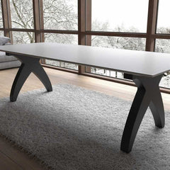 Modern X-Frame Steel Table Base – Black Powder-Coated Metal Legs for Dining or Custom Tables | Sleek Industrial Table Stand
