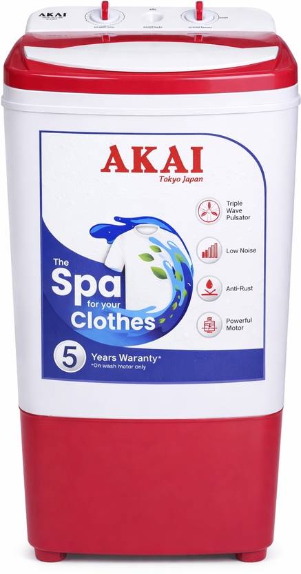 Akai 8 kg Washer only White, Maroon (AKM-80CRP)-1