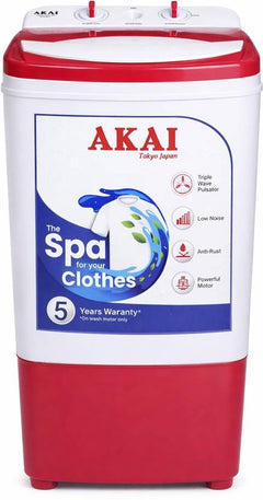 Akai 8 kg Washer only White, Maroon (AKM-80CRP)-1