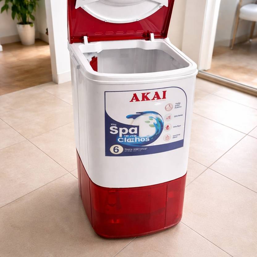Akai 8 kg Washer only White, Maroon (AKM-80CRP)-3
