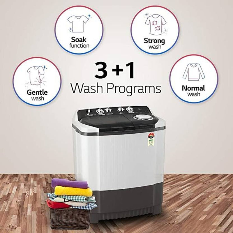 LG 8 kg Semi Automatic Top Load Washing Machine Grey, White (P8015SGAZ)-2