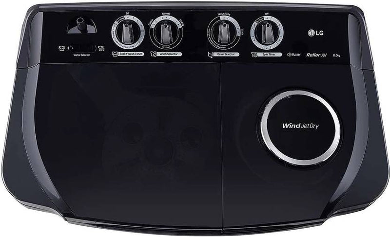 LG 8 kg Semi Automatic Top Load Washing Machine Black (P8035SKMZ)-4