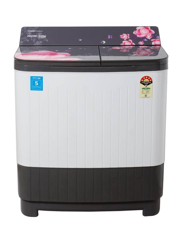 Voltas Beko 8 kg Semi Automatic Top Load Washing Machine Grey, White (WTT80DGRG/FLRB)