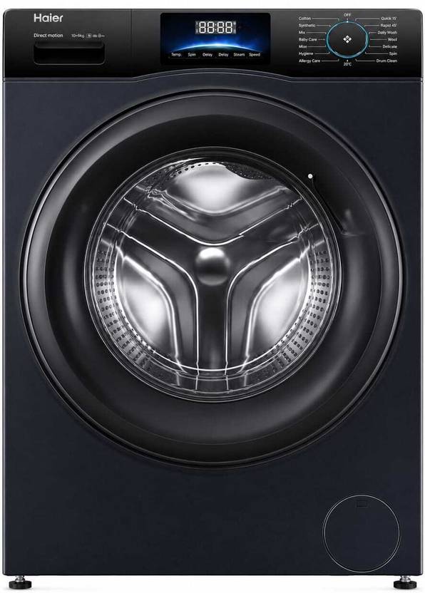 Haier 8 kg Fully Automatic Front Load Washing Machine with In-built Heater Black (HW80-IM12929EBKF)