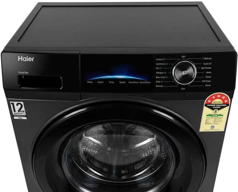 Haier 8 kg Fully Automatic Front Load Washing Machine with In-built Heater Black (HW80-IM12929EBKF)-4