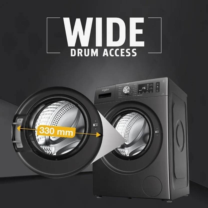 Whirlpool 8 kg Fully Automatic Front Load Washing Machine with In-built Heater Grey (XS8014BYME)-3